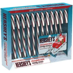 Hershey's Chocolate Mint Candy Canes: 12-Piece Box