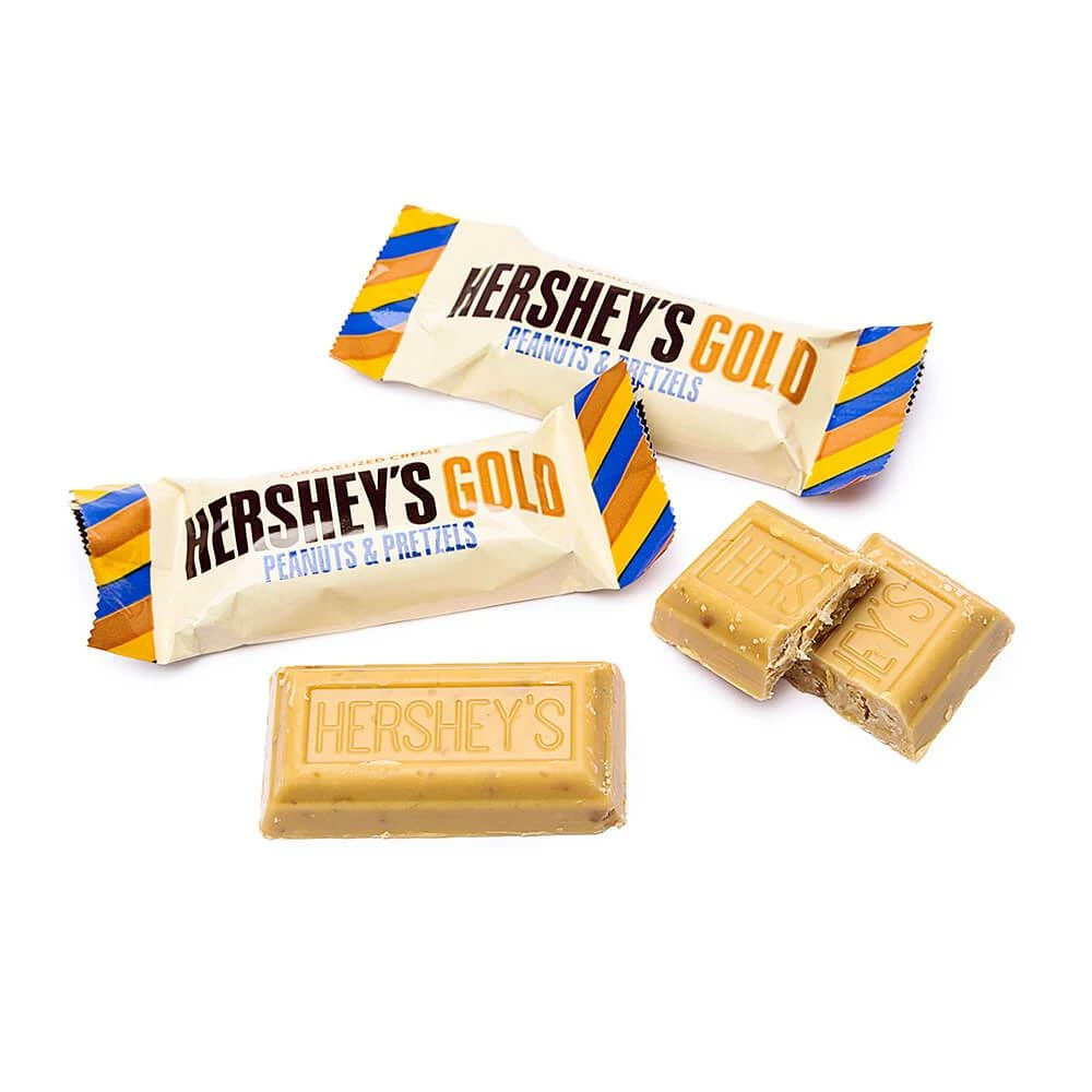 Hershey's Gold With Peanuts And Pretzels Snack Size Candy Bars: 42-Piece Bag 1 Hershey's Gold With Peanuts And Pretzels Snack Size Candy Bars: 42-Piece Bag