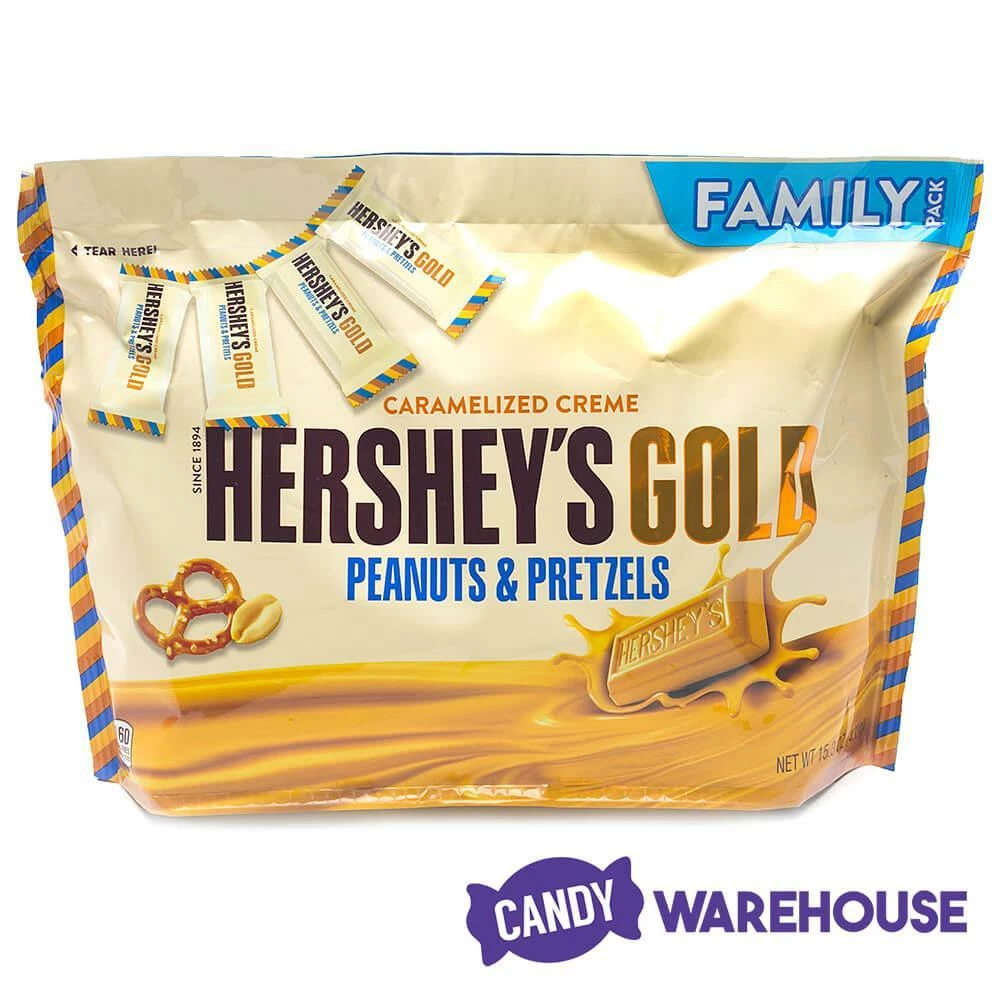 Hershey's Gold With Peanuts And Pretzels Snack Size Candy Bars: 42-Piece Bag 2 Hershey's Gold With Peanuts And Pretzels Snack Size Candy Bars: 42-Piece Bag - Image 2