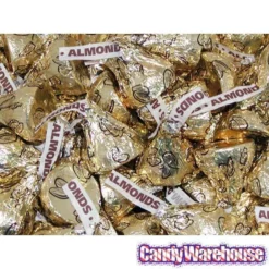 Hershey's Kisses Gold Foiled Milk Chocolate With Almonds Candy: 400-Piece Bag -CANDY WAREHOUSE Sales hershey s kisses gold foiled milk chocolate with almonds candy 400 piece bag candy warehouse 3