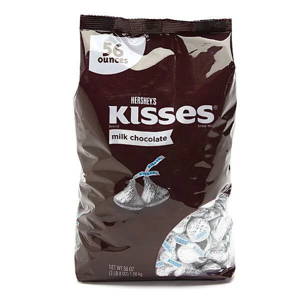 Hershey's Kisses Silver Foiled Milk Chocolate Candy: 56-Ounce Bag 1 Hershey's Kisses Silver Foiled Milk Chocolate Candy: 56-Ounce Bag