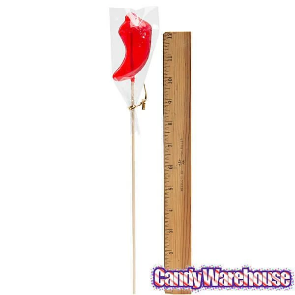 Hot Pepper Hard Candy Lollipops: 12-Piece Bag 2 Hot Pepper Hard Candy Lollipops: 12-Piece Bag - Image 2