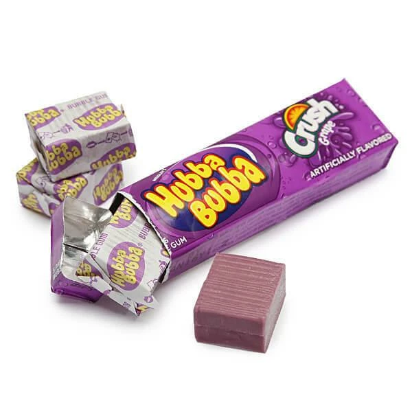 Hubba Bubba Bubble Gum Packs - Grape Crush: 18-Piece Box 1 Hubba Bubba Bubble Gum Packs - Grape Crush: 18-Piece Box