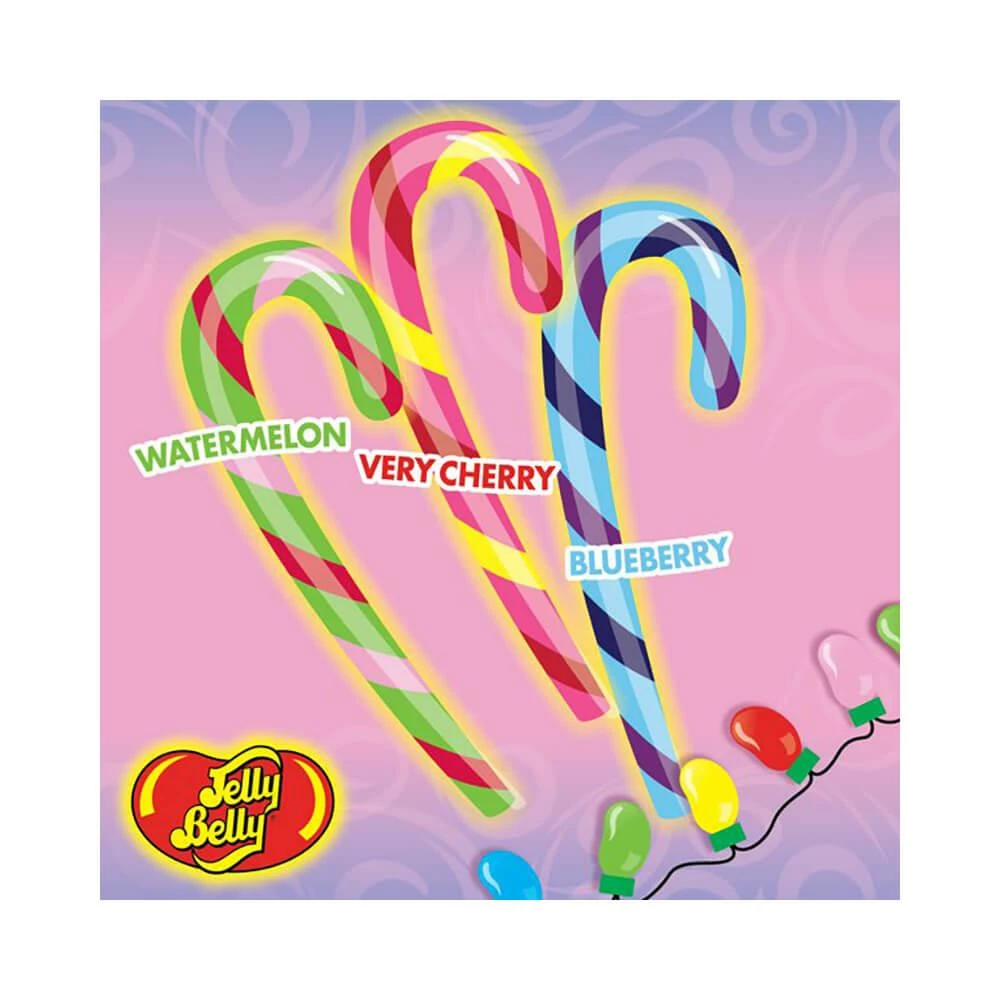 Jelly Belly Candy Canes - Very Cherry, Blueberry, & Watermelon: 12-Piece Box 2 Jelly Belly Candy Canes - Very Cherry, Blueberry, & Watermelon: 12-Piece Box - Image 2