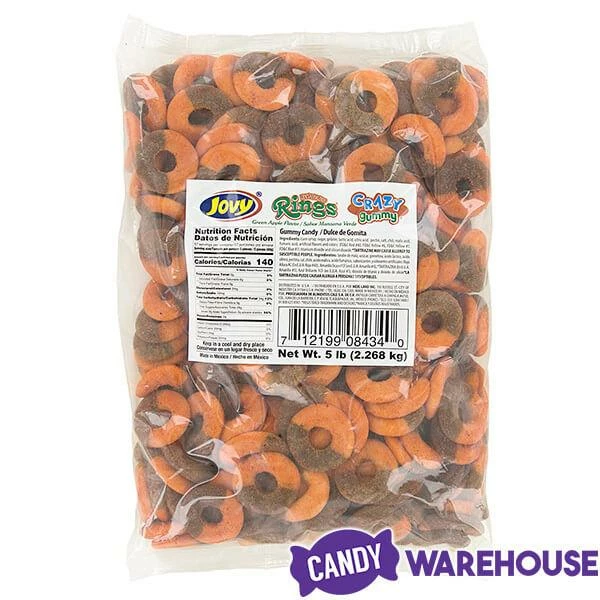 Jovy Crazy Gummy Rings Chamoy Candy - Green Apple: 5LB Bag 4 Jovy Crazy Gummy Rings Chamoy Candy - Green Apple: 5LB Bag - Image 4
