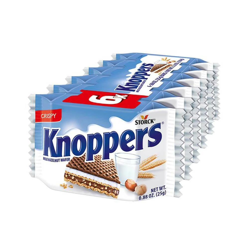 Knoppers Milk Hazelnut Wafer Candy Bars: 6-Piece Pack 1 Knoppers Milk Hazelnut Wafer Candy Bars: 6-Piece Pack
