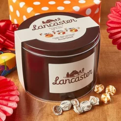 Lancaster Soft Cremes - Caramel, Vanilla, And Butterscotch - Caramel Candy: 2.5LB Gift Tin -CANDY WAREHOUSE Sales lancaster soft cremes caramel vanilla and butterscotch caramel candy 2 5lb gift tin candy warehouse 4