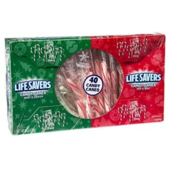 LifeSavers Wint-O-Green And Pep-O-Mint Mini Candy Canes: 40-Piece Box