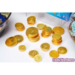Madelaine Chanukah Gelt Gold Foiled Milk Chocolate Coins: 5LB Bag -CANDY WAREHOUSE Sales madelaine chanukah gelt gold foiled milk chocolate coins 5lb bag candy warehouse 3