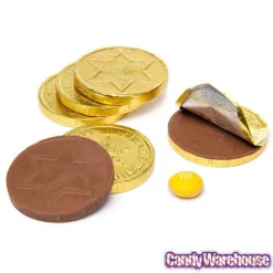 Madelaine Chanukah Gelt Gold Foiled Milk Chocolate Coins: 5LB Bag -CANDY WAREHOUSE Sales madelaine chanukah gelt gold foiled milk chocolate coins 5lb bag candy warehouse 5