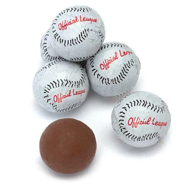 Madelaine Foiled Milk Chocolate Baseballs: 5LB Bag 1 Madelaine Foiled Milk Chocolate Baseballs: 5LB Bag