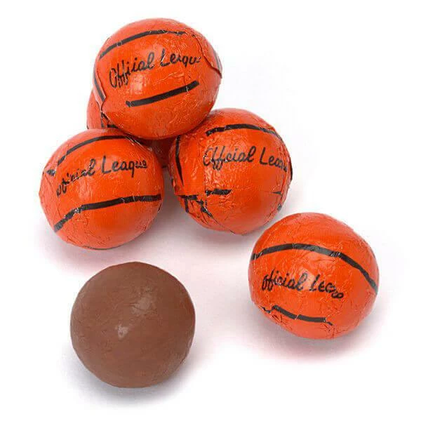 Madelaine Foiled Milk Chocolate Basketballs: 5LB Bag 1 Madelaine Foiled Milk Chocolate Basketballs: 5LB Bag