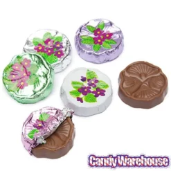 Madelaine Foiled Milk Chocolate Flower Wafers - Violets: 5LB Bag 8 Madelaine Foiled Milk Chocolate Flower Wafers - Violets: 5LB Bag -CANDY WAREHOUSE Sales madelaine foiled milk chocolate flower wafers violets 5lb bag candy warehouse 4