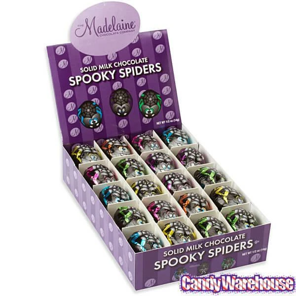 Madelaine Foiled Milk Chocolate Spooky Spiders: 60-Piece Display 3 Madelaine Foiled Milk Chocolate Spooky Spiders: 60-Piece Display - Image 3