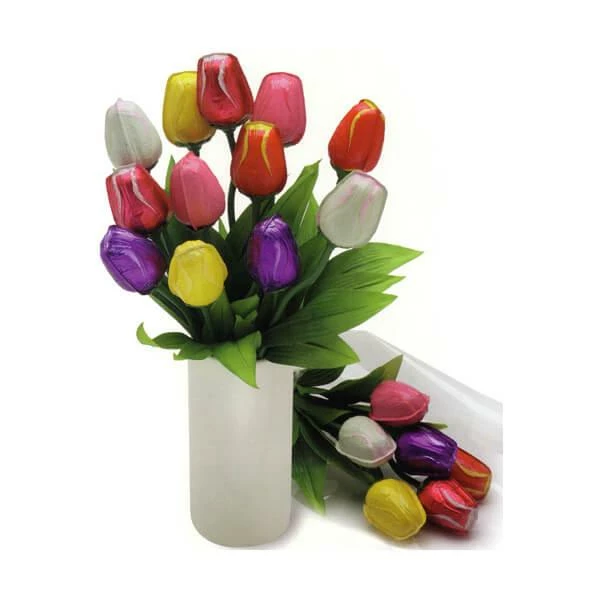 Madelaine Foiled Milk Chocolate Tulips Candy: 6-Piece Bouquet 4 Madelaine Foiled Milk Chocolate Tulips Candy: 6-Piece Bouquet - Image 4