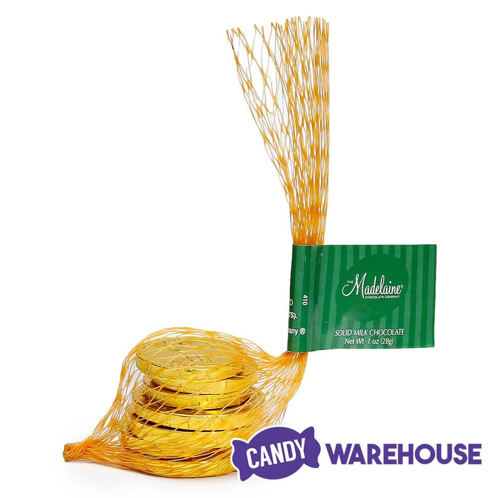 Madelaine Gold Foiled Milk Chocolate Coins 1-Ounce Mesh Bags: 48-Piece Box 2 Madelaine Gold Foiled Milk Chocolate Coins 1-Ounce Mesh Bags: 48-Piece Box - Image 2