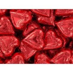 Madelaine Red Foiled Milk Chocolate Hearts: 5LB Box