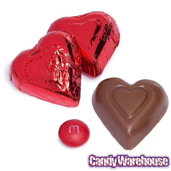 Madelaine Red Foiled Milk Chocolate Hearts: 5LB Box 2 Madelaine Red Foiled Milk Chocolate Hearts: 5LB Box - Image 2