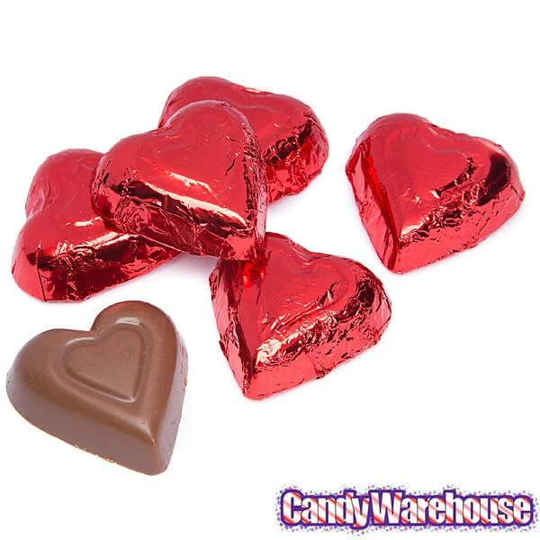 Madelaine Red Foiled Milk Chocolate Hearts: 5LB Box 3 Madelaine Red Foiled Milk Chocolate Hearts: 5LB Box - Image 3