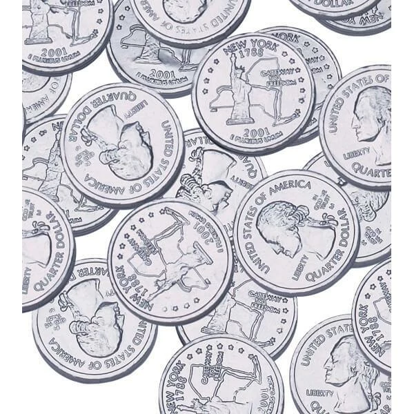Madelaine Silver State Quarters Foiled Milk Chocolate Coins: 5LB Bag 1 Madelaine Silver State Quarters Foiled Milk Chocolate Coins: 5LB Bag