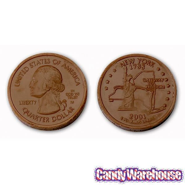 Madelaine Silver State Quarters Foiled Milk Chocolate Coins: 5LB Bag 2 Madelaine Silver State Quarters Foiled Milk Chocolate Coins: 5LB Bag - Image 2