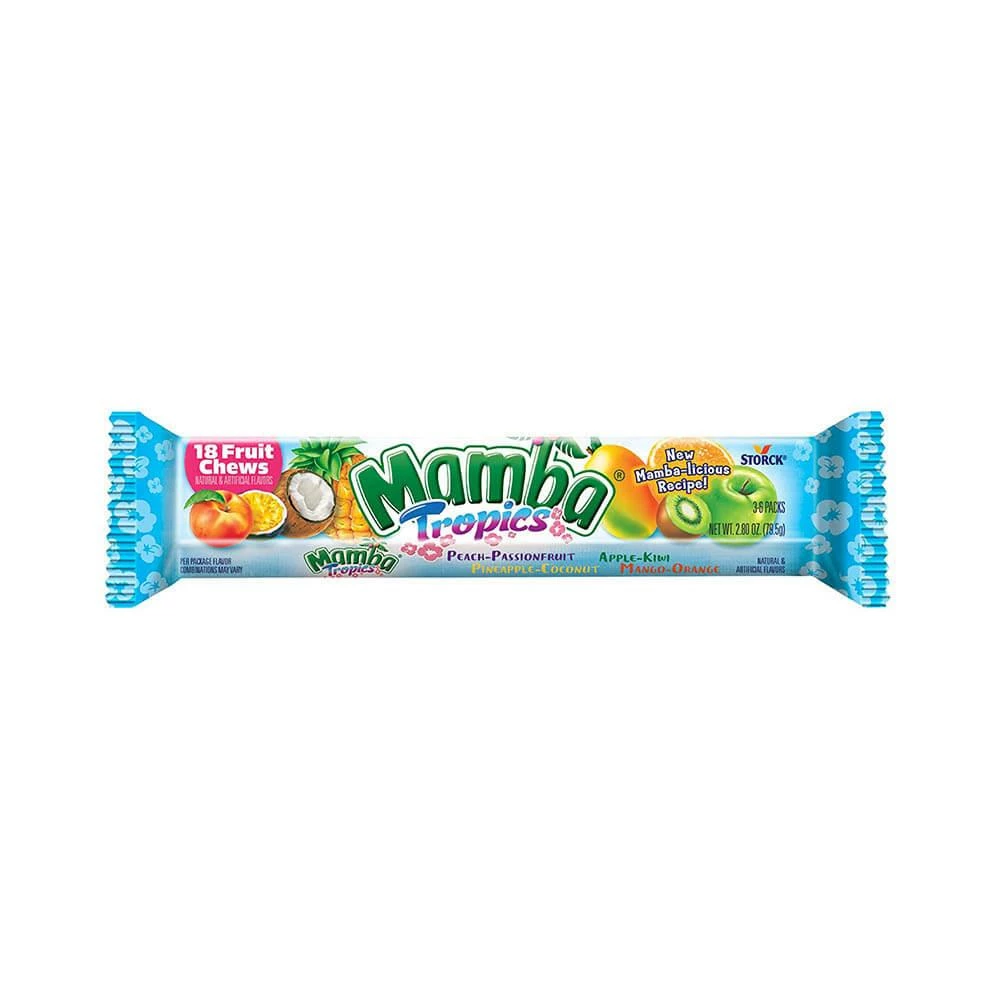 Mamba Fruit Chews Candy Bars - Tropics : 24-Piece Box 2 Mamba Fruit Chews Candy Bars - Tropics : 24-Piece Box - Image 2