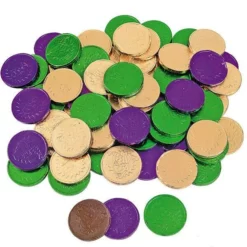 Mardi Gras Chocolate Coins Candy: 60-Piece Bag -CANDY WAREHOUSE Sales mardi gras chocolate coins candy 60 piece bag candy warehouse 4
