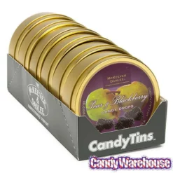 McKeever & Danlee Bon Bons Candy Tins - Pear & Blackberry: 6-Piece Box -CANDY WAREHOUSE Sales mckeever and danlee bon bons candy tins pear and blackberry 6 piece box candy warehouse 3
