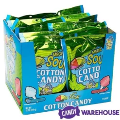 Mega Sour Cotton Candy Packs: 12-Piece Display -CANDY WAREHOUSE Sales mega sour cotton candy packs 12 piece display candy warehouse 3