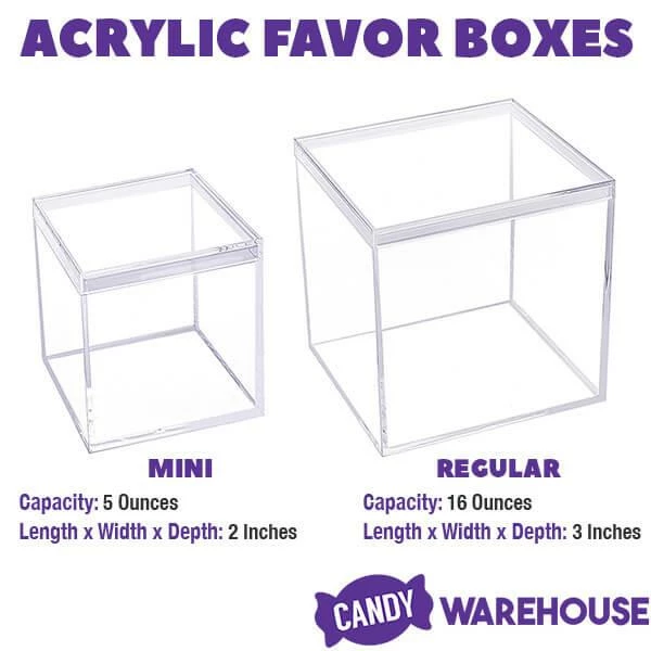 Mini Acrylic Favor Boxes - 5-Ounce Cube With Lid: 12-Piece Set 2 Mini Acrylic Favor Boxes - 5-Ounce Cube With Lid: 12-Piece Set - Image 2