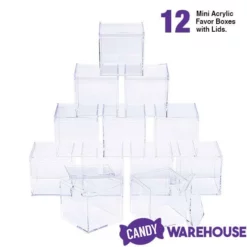 Mini Acrylic Favor Boxes - 5-Ounce Cube With Lid: 12-Piece Set 13 Mini Acrylic Favor Boxes - 5-Ounce Cube With Lid: 12-Piece Set -CANDY WAREHOUSE Sales mini acrylic favor boxes 5 ounce cube with lid 12 piece set candy warehouse 7