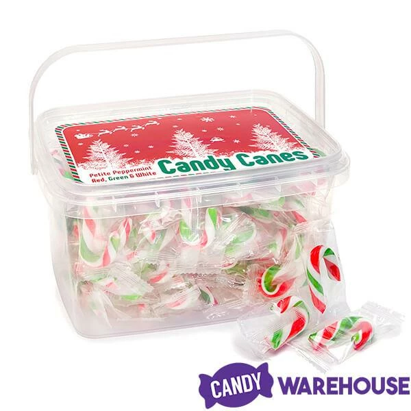 Mini Candy Canes - Red, Green, And White: 100-Piece Tub 6 Mini Candy Canes - Red, Green, And White: 100-Piece Tub - Image 6