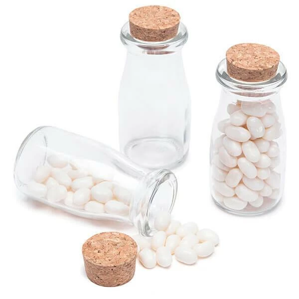 Mini Glass Favor Jars - 3-Ounce Milk Bottle With Cork Stopper: 12-Piece Set 1 Mini Glass Favor Jars - 3-Ounce Milk Bottle With Cork Stopper: 12-Piece Set