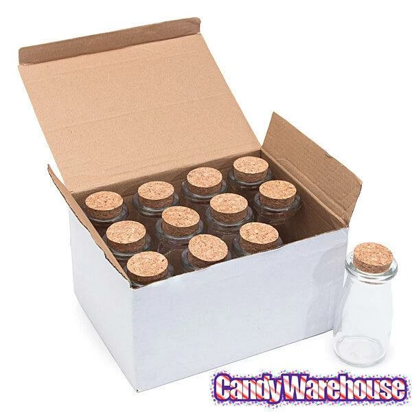 Mini Glass Favor Jars - 3-Ounce Milk Bottle With Cork Stopper: 12-Piece Set 2 Mini Glass Favor Jars - 3-Ounce Milk Bottle With Cork Stopper: 12-Piece Set - Image 2