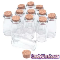 Mini Glass Favor Jars - 3-Ounce Milk Bottle With Cork Stopper: 12-Piece Set 8 Mini Glass Favor Jars - 3-Ounce Milk Bottle With Cork Stopper: 12-Piece Set -CANDY WAREHOUSE Sales mini glass favor jars 3 ounce milk bottle with cork stopper 12 piece set candy warehouse 4