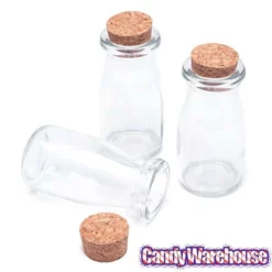 Mini Glass Favor Jars - 3-Ounce Milk Bottle With Cork Stopper: 12-Piece Set 9 Mini Glass Favor Jars - 3-Ounce Milk Bottle With Cork Stopper: 12-Piece Set -CANDY WAREHOUSE Sales mini glass favor jars 3 ounce milk bottle with cork stopper 12 piece set candy warehouse 5