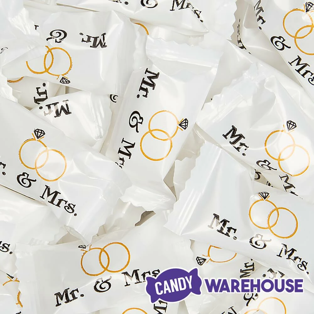 Mr. & Mrs. Wedding Theme Wrapped Buttermint Creams: 300-Piece Case 2 Mr. & Mrs. Wedding Theme Wrapped Buttermint Creams: 300-Piece Case - Image 2