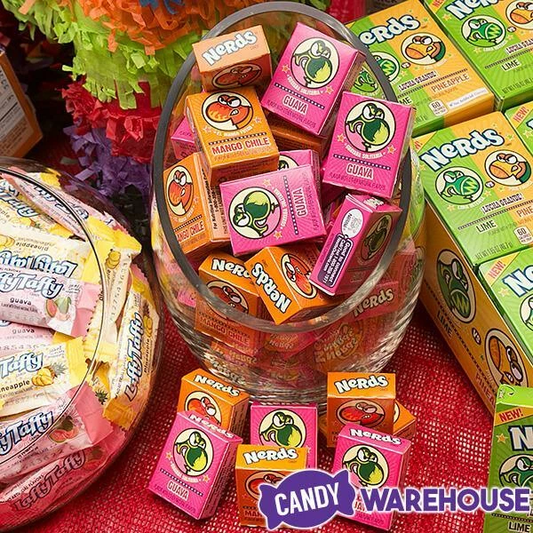Nerds Lucha Grande Candy Snack Size Packs In 3-Ounce Bags - Guava And Mango Chile: 24-Piece Box 1 Nerds Lucha Grande Candy Snack Size Packs In 3-Ounce Bags - Guava And Mango Chile: 24-Piece Box