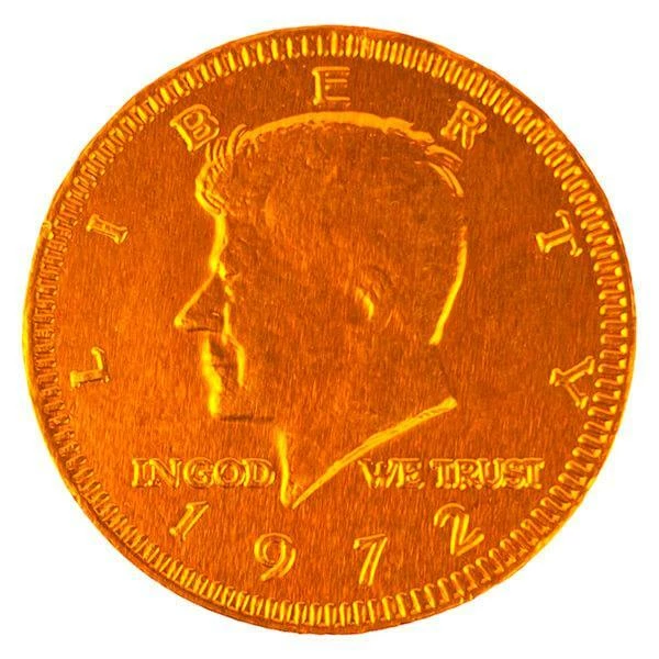 Orange Foiled Milk Chocolate Coins: 1LB Bag 1 Orange Foiled Milk Chocolate Coins: 1LB Bag