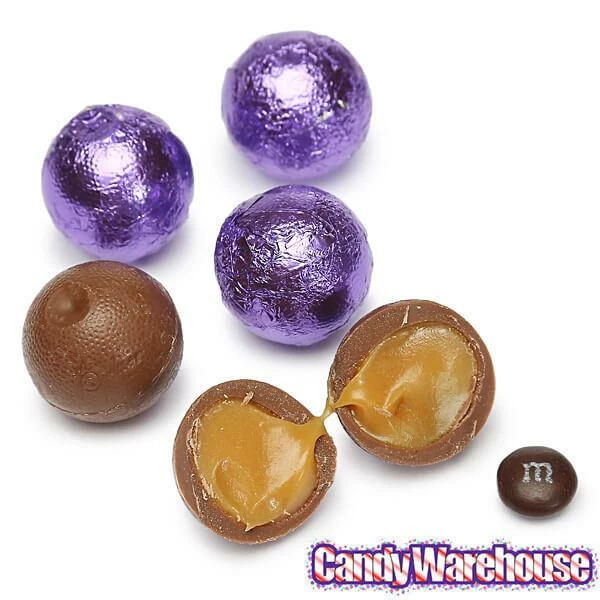 Palmer Foiled Caramel Filled Chocolate Candy Balls - Purple: 5LB Bag 3 Palmer Foiled Caramel Filled Chocolate Candy Balls - Purple: 5LB Bag - Image 3