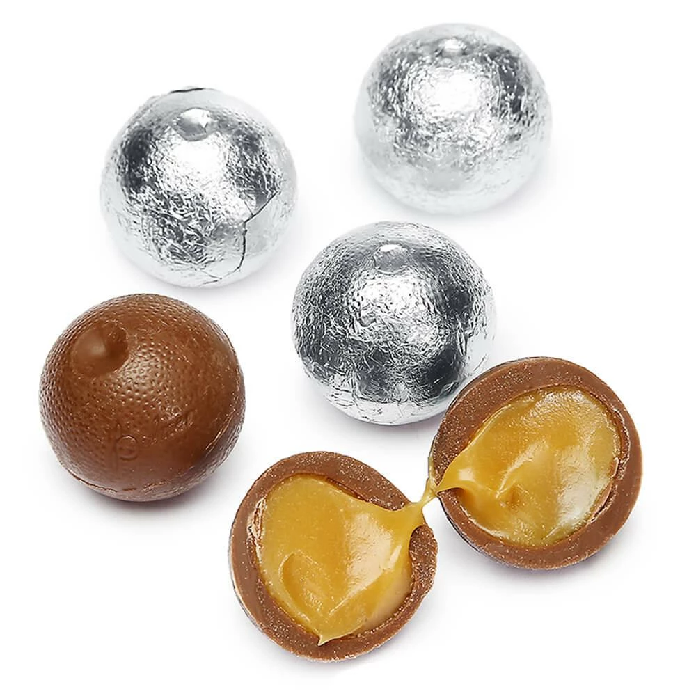 Palmer Foiled Caramel Filled Chocolate Candy Balls - Silver: 5LB Bag 1 Palmer Foiled Caramel Filled Chocolate Candy Balls - Silver: 5LB Bag