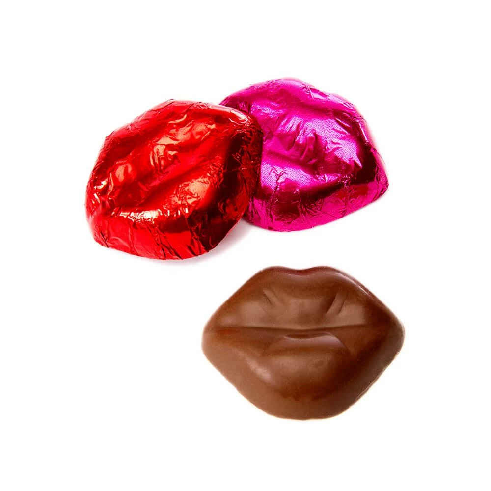 Pink & Red Foiled Chocolate Lips: 4LB Bag 1 Pink & Red Foiled Chocolate Lips: 4LB Bag
