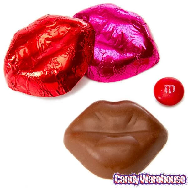 Pink & Red Foiled Chocolate Lips: 4LB Bag 3 Pink & Red Foiled Chocolate Lips: 4LB Bag - Image 3