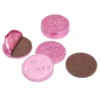 Pink Foiled Baby Girl Milk Chocolate Coins: 1LB Bag