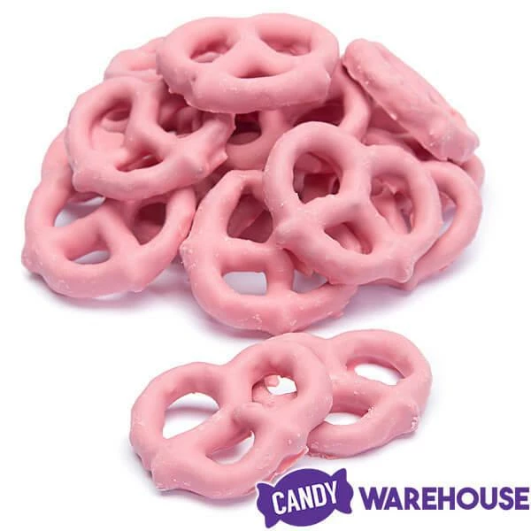 Pink Yogurt Covered Mini Pretzels: 9-Ounce Tub 2 Pink Yogurt Covered Mini Pretzels: 9-Ounce Tub - Image 2