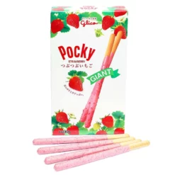 Pocky - Giant Strawberry Cream Covered Biscuit Sticks Packs: 15-Piece Box