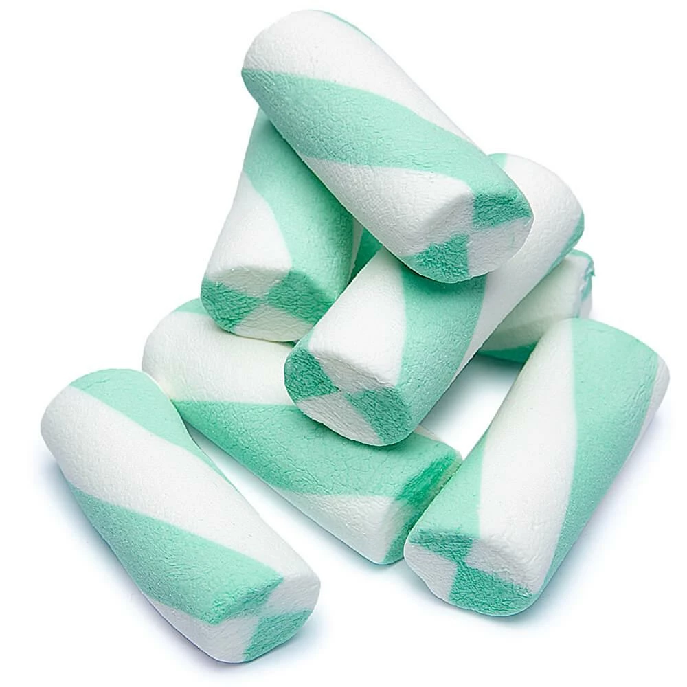 Puffy Poles Jumbo Marshmallow Twists - Teal: 1KG Bag 1 Puffy Poles Jumbo Marshmallow Twists - Teal: 1KG Bag