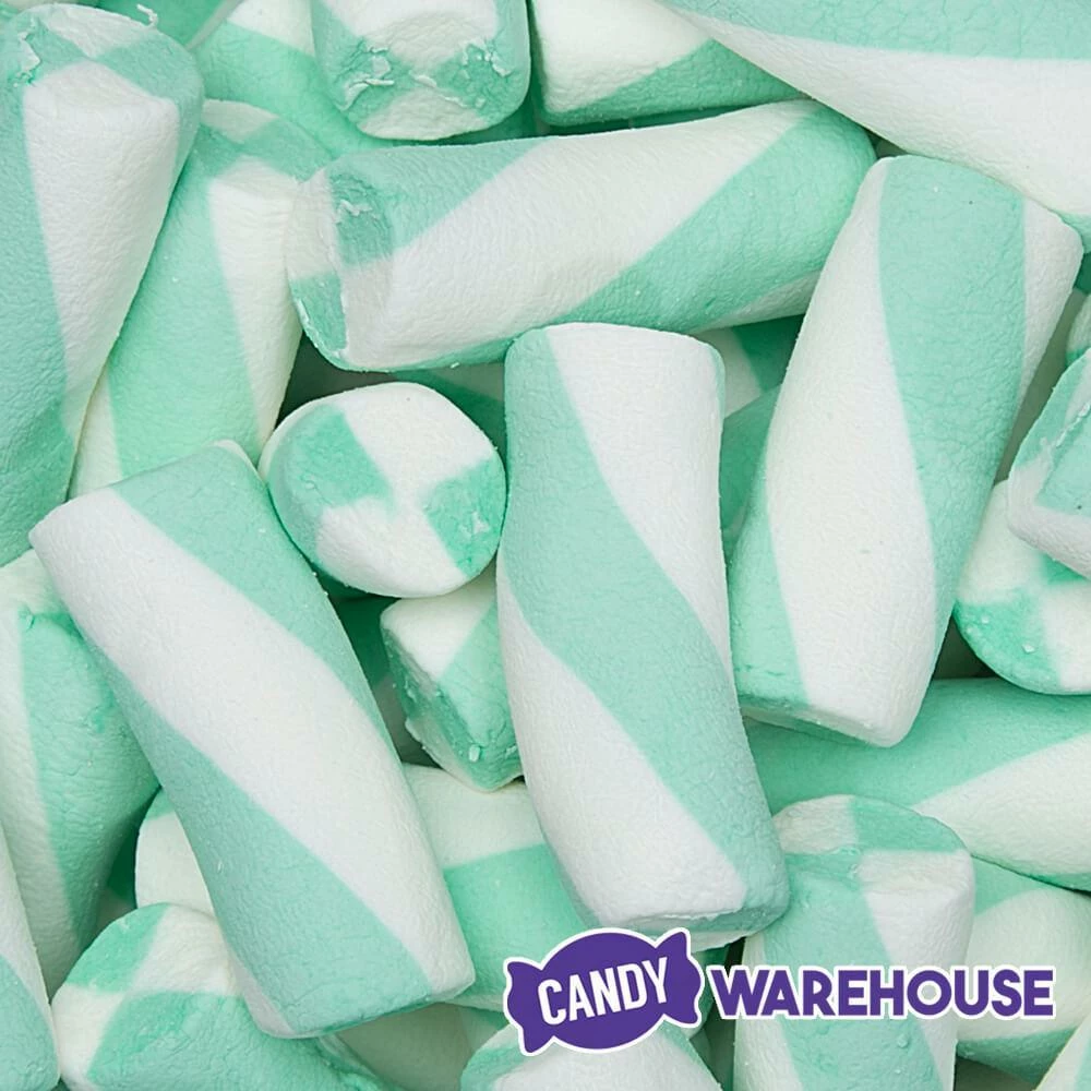Puffy Poles Jumbo Marshmallow Twists - Teal: 1KG Bag 2 Puffy Poles Jumbo Marshmallow Twists - Teal: 1KG Bag - Image 2