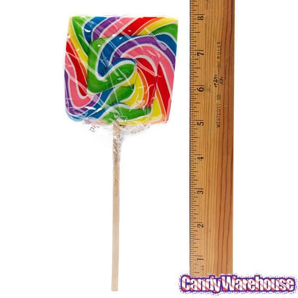Rainbow Swirl 3.5-Ounce Square Lollipops: 12-Piece Display 2 Rainbow Swirl 3.5-Ounce Square Lollipops: 12-Piece Display - Image 2