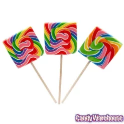 Rainbow Swirl 3.5-Ounce Square Lollipops: 12-Piece Display 5 Rainbow Swirl 3.5-Ounce Square Lollipops: 12-Piece Display -CANDY WAREHOUSE Sales rainbow swirl 3 5 ounce square lollipops 12 piece display candy warehouse 3
